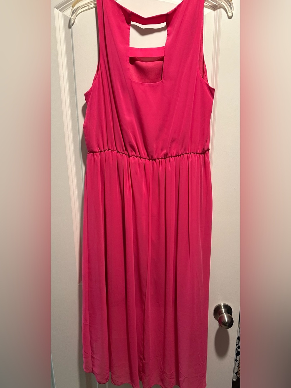 Cato Hot Pink Sleeveless Maxi Dress with Gathered Waist